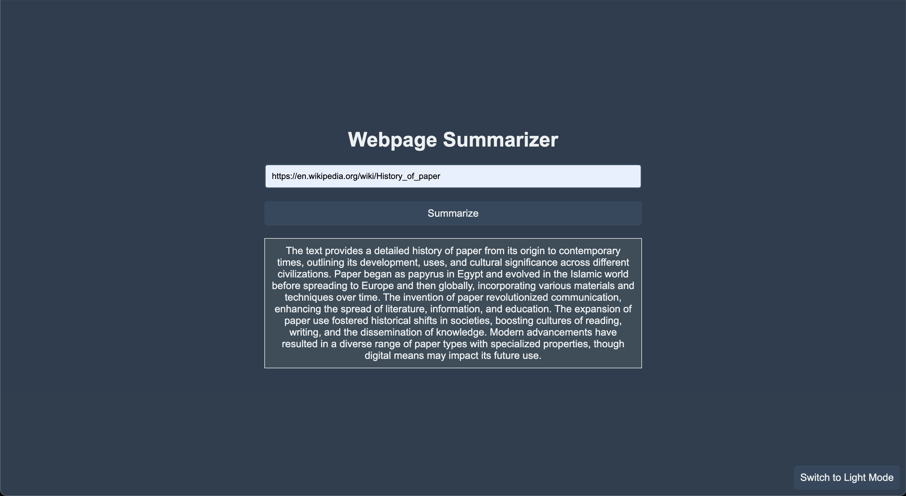 Website Summarizer